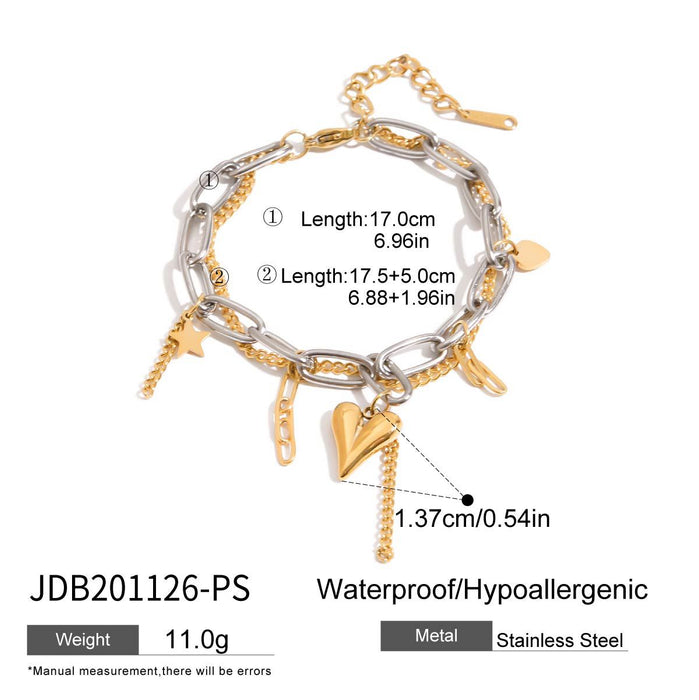 Wholesale Luxury Niche Stainless Steel Love Heart Bracelet