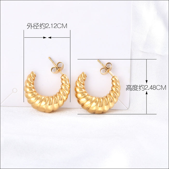 Wholesale  twist thread C- shaped earrings jewelry women