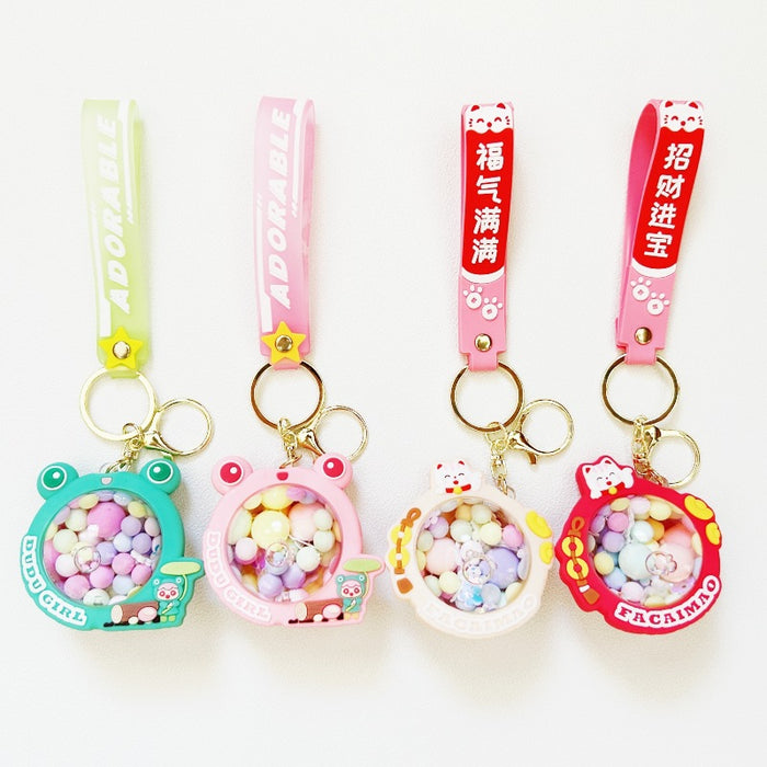 Wholesale Acrylic Oil Filled Cartoon Doll Keychain JDC-KC-WuYi126