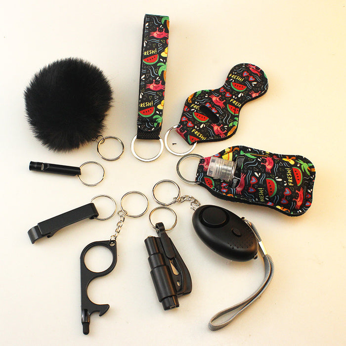 Wholesale Hair Ball Multi-function Plastic Keychain Set 10 Pieces JDC-KC-TouMS043