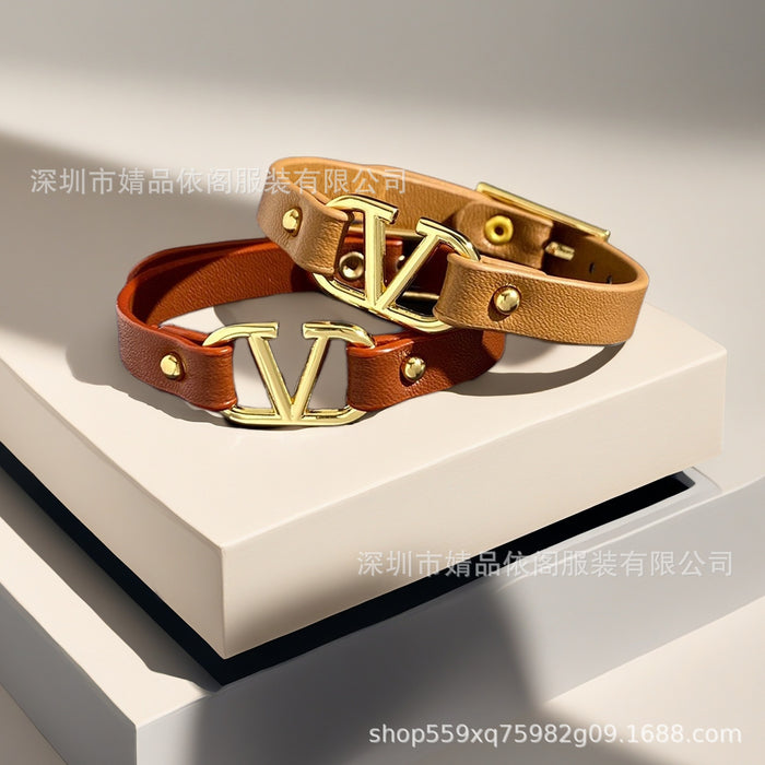 Wholesale Alphabet Bracelet Classic Bracelet Versatile Ultra Fiber Genuine Leather Bracelet