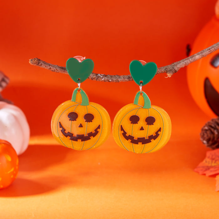 Wholesale Gothic  earrings funny horror atmosphere ghost pumpkin plate ear hook jewelry