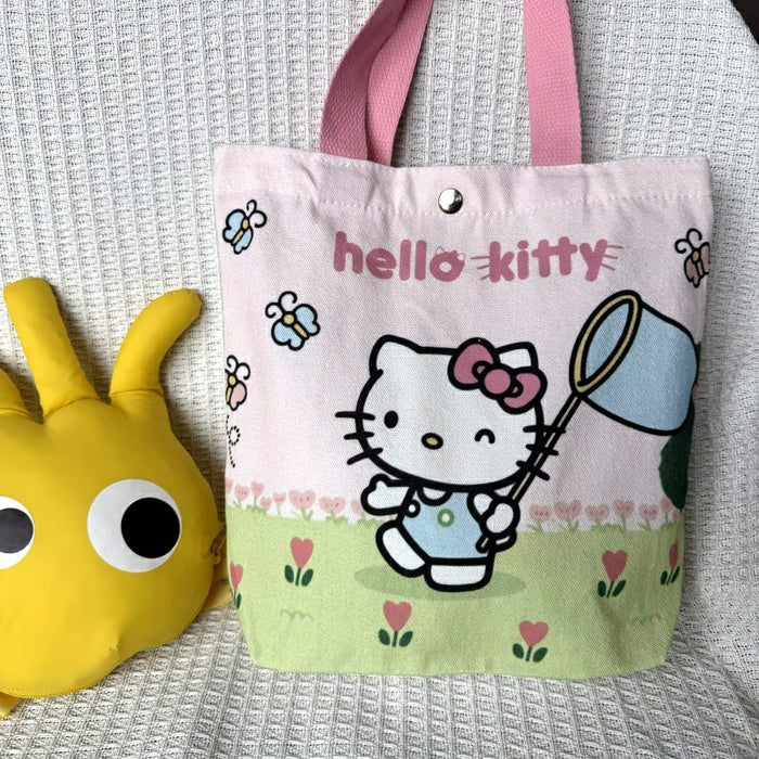 Wholesale Cartoon-Style Large-Capacity Canvas Shoulder Bag with Button Closure