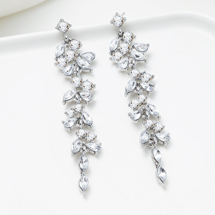 Wholesale Tassel Earrings Inlaid with Zircon Wheat Ears Earrings Personalized Full Diamond Earrings