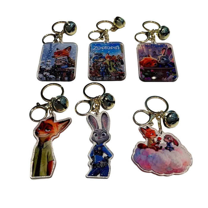 Wholesale 5 PCS Cute cartoon acrylic keychain
