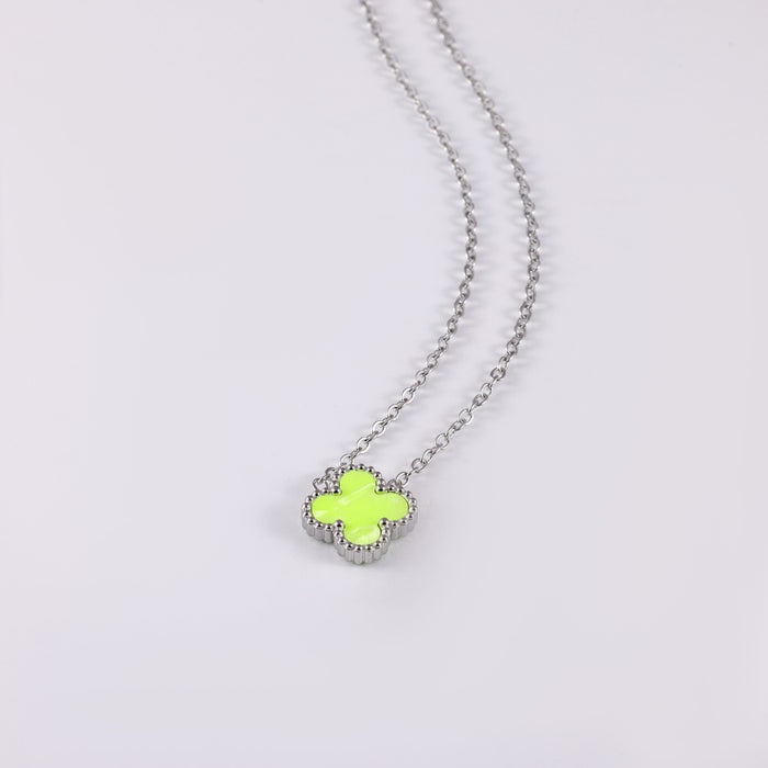 Wholesale Stainless Steel Four-Leaf Clover Collarbone Necklace