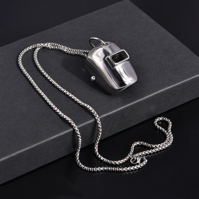 Wholesale Personalized welder mask three-level helmet titanium steel necklace