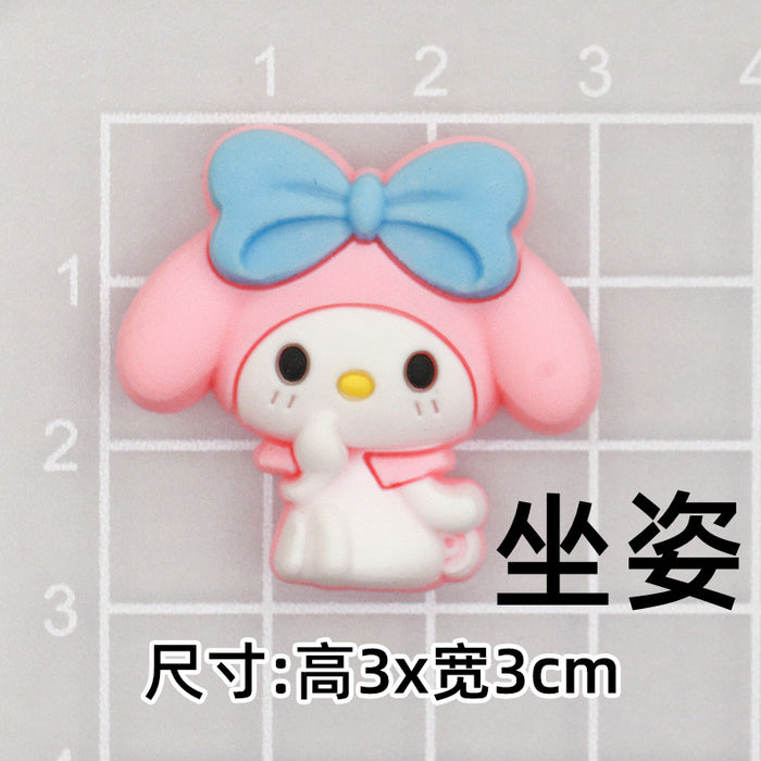 Wholesale 10pcs Cartoon Slippers Accessories Phone Case PIAD Set Hairpin Decorative PVC Soft Adhesive Patch