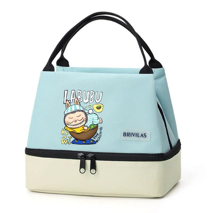 Wholesale  Contrasting Color Printed Double-Layer Insulated Bag Ice Bag Outing Lunch Bag