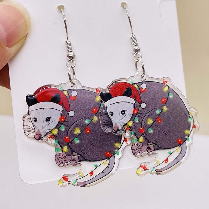 Wholesale Christmas creative acrylic earrings personalized colorful elk earrings