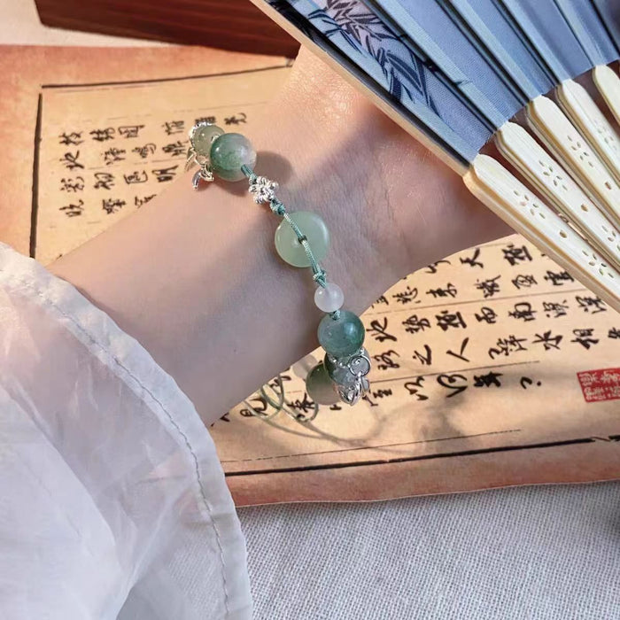 Wholesale Bamboo leaf bracelet for women, light luxury, niche level design, high-end sense, simple and versatile, hand woven rope