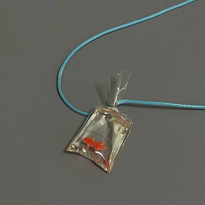 Wholesale goldfish necklace  simulation goldfish pendant simple clavicle chain