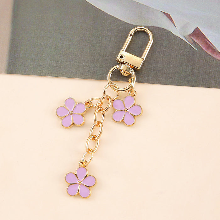 Wholesale flower keychain creative bag pendant for girlfriends fresh small gifts