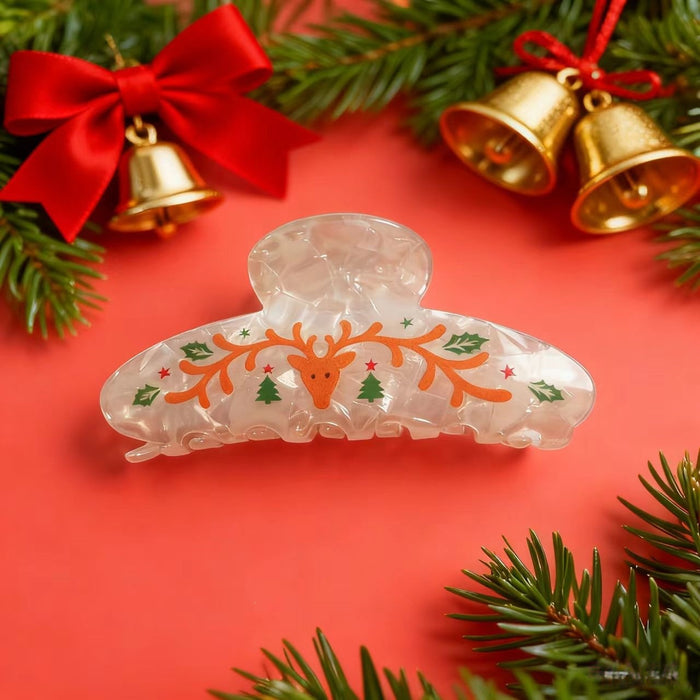 Wholesale Christmas Elk PVC Shark Claw Hair Clips For Women Multicolor Cute Holiday Hair Accessory