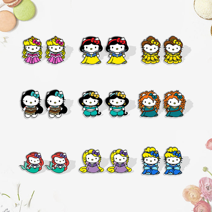 Wholesale Cartoon Princess Series Acrylic Earrings JDC-ES-XiangL060