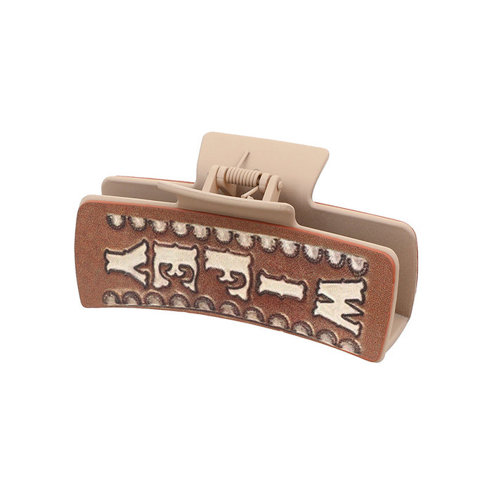 Wholesale Western Denim Style Vintage Poker Hairpin Leather Printed Shark Clip Clip
