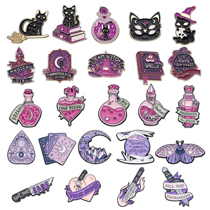 Wholesale Zinc Alloy Purple Romantic Brooch Set Dreamy Design Fashion Accessory