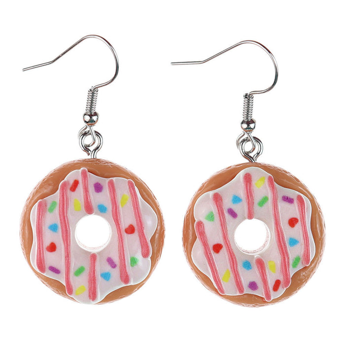 Wholesale Cartoon Chocolate Donut Resin Earrings JDC-ES-niqing026