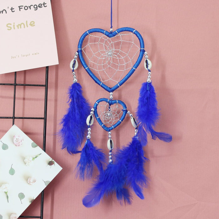 Wholesale Heart Indian Style Dreamcatcher Wall Decor Iron Pink