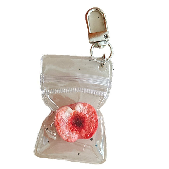 Wholesale Resin Fruit Keychain Set Half Cut Cantaloupe Loquat Lychee Bag Charm Phone Pendant Boutique Resale