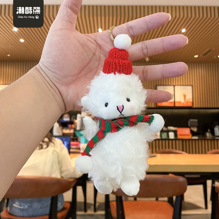 Wholesale Christmas Cute Bear Plush Doll Keychain JDC-KC-CHeng007