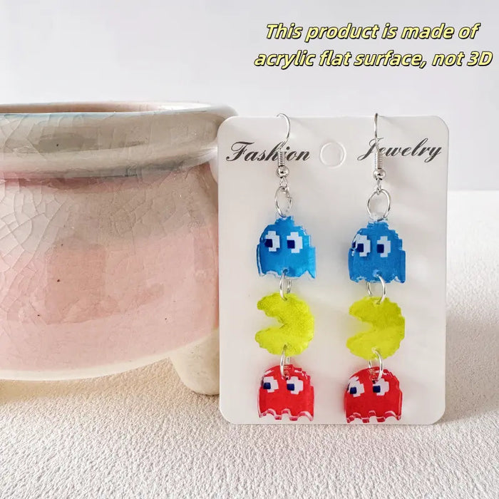 Wholesale Cute Colorful Little Monster Acrylic Earrings