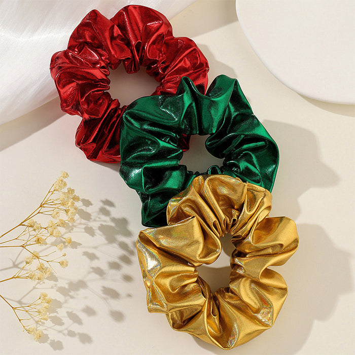 Wholesale 3PCS Pu Golden Large Intestine Hair Tie JDC-HS-ZheZ003