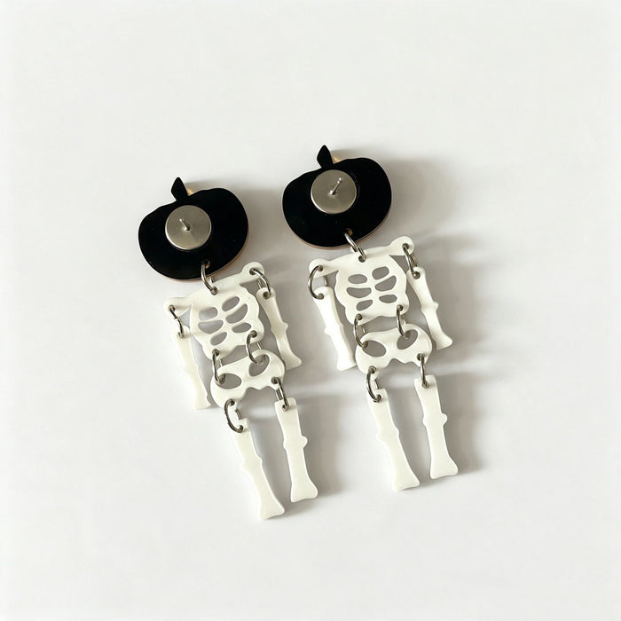 Wholesale  Pumpkin Skull Acrylic Earrings Women Fashion Accessory Boutique Gift