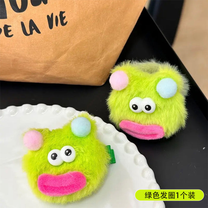 Wholesale Cartoon Cute Little Monster Plush Hair Clips Hair Scrunchies JDC-HC-Yika005