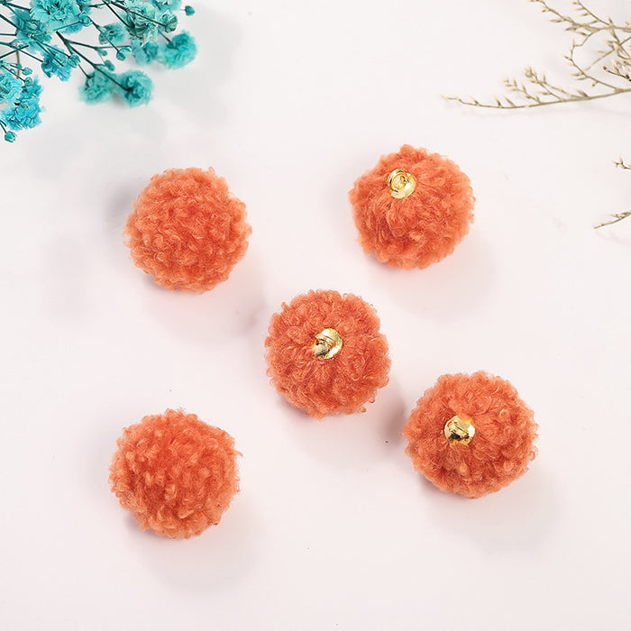 Wholesale 100PCS 20MM Straight Hole Plush Ball Spacer Beads JDC-BDS-NanT010