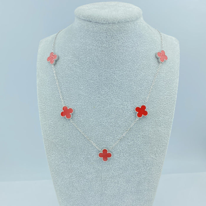 Wholesale 13MM titanium steel 5-link necklace  four-leaf clover necklace