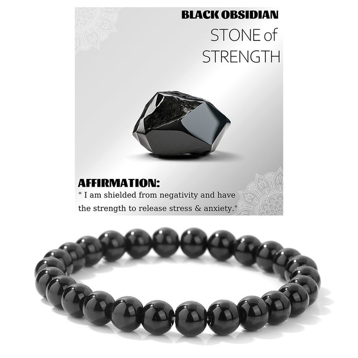 Wholesale 8mm stone bead bracelet with elastic cord a new design for couples