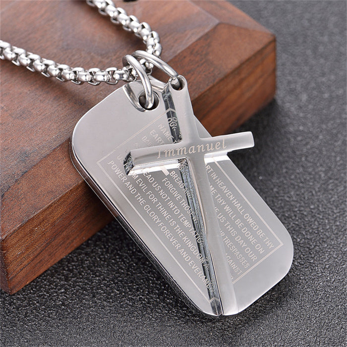 Wholesale Fashionable and classic stainless steel cross pendant, versatile military brand necklace