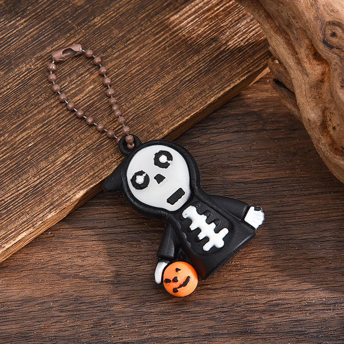 Wholesale  keychain trick-or-treating ghost pumpkin keychain  pendant chain skull ghost key chain