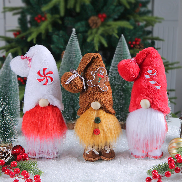 Wholesale Christmas Candy Faceless Old Man Decoration Creative Rudolph Standing Doll Window Doll Decoration