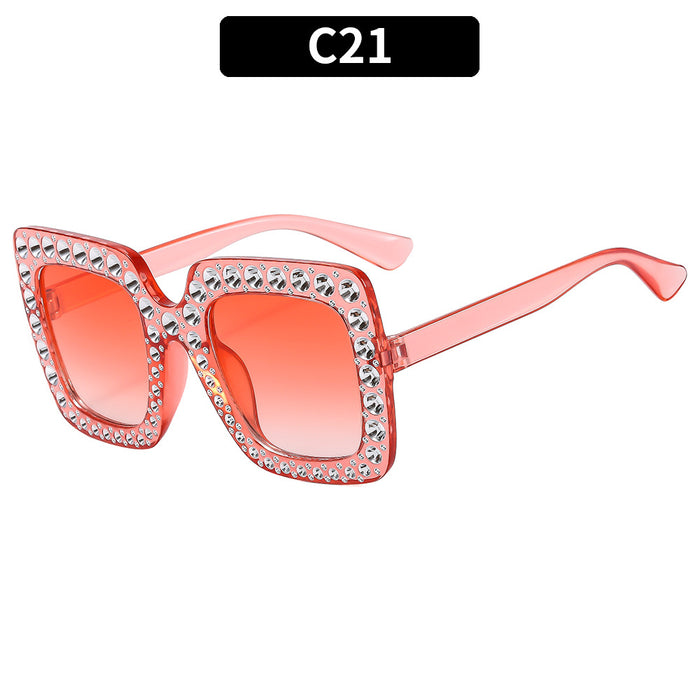Wholesale Square Rhinestone Disco Sunglasses