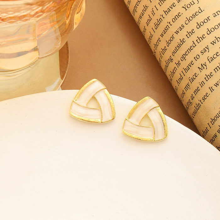 Wholesale Alloy Inverted Triangle Logo Earrings JDC-ES-MYY008