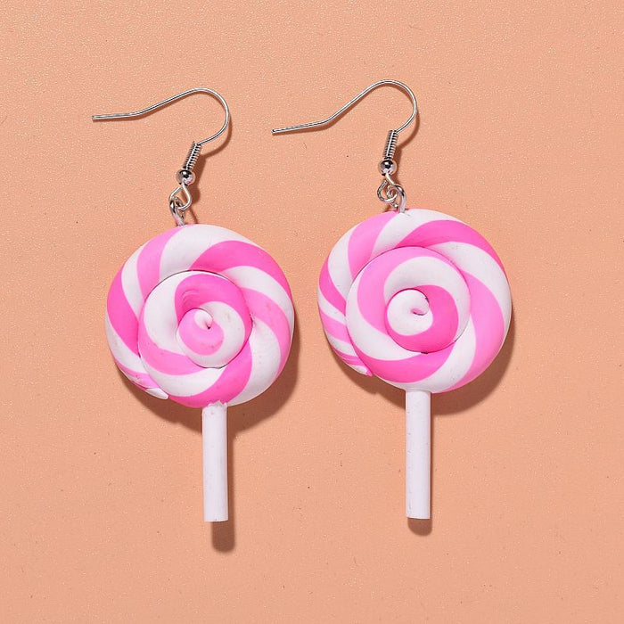 Wholesale Girly Colorful Lollipop Soft Clay Earrings JDC-ES-Xunt006