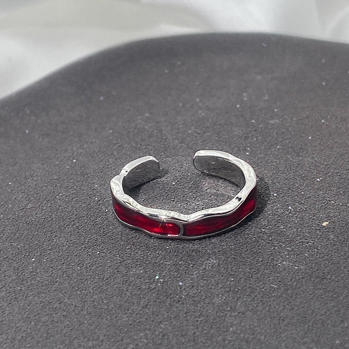 Wholesale Red high-end ring, layered, niche design, personalized ring