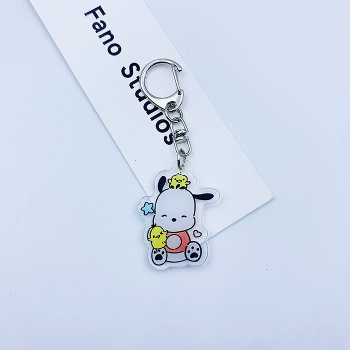 Wholesale acrylic double-sided double-layer key chain cute small ornaments