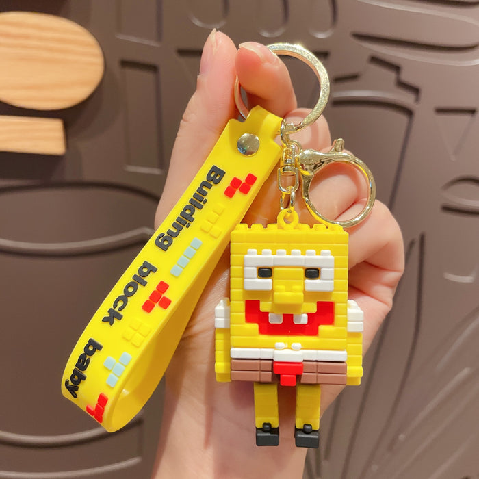 Wholesale Cartoon Building Block PVC Keychain JDC-KC-JinYuan001