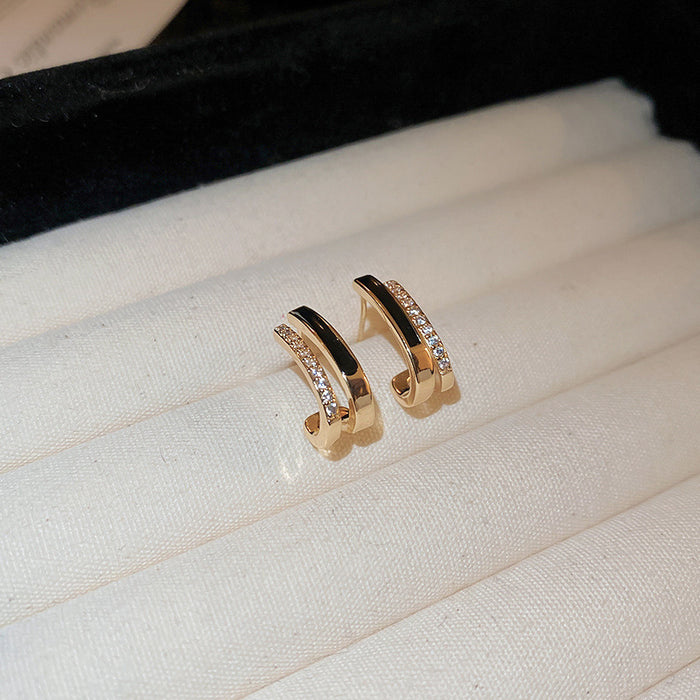 Wholesale Silver needle oil drop flower geometric earrings  summer new all-match earrings