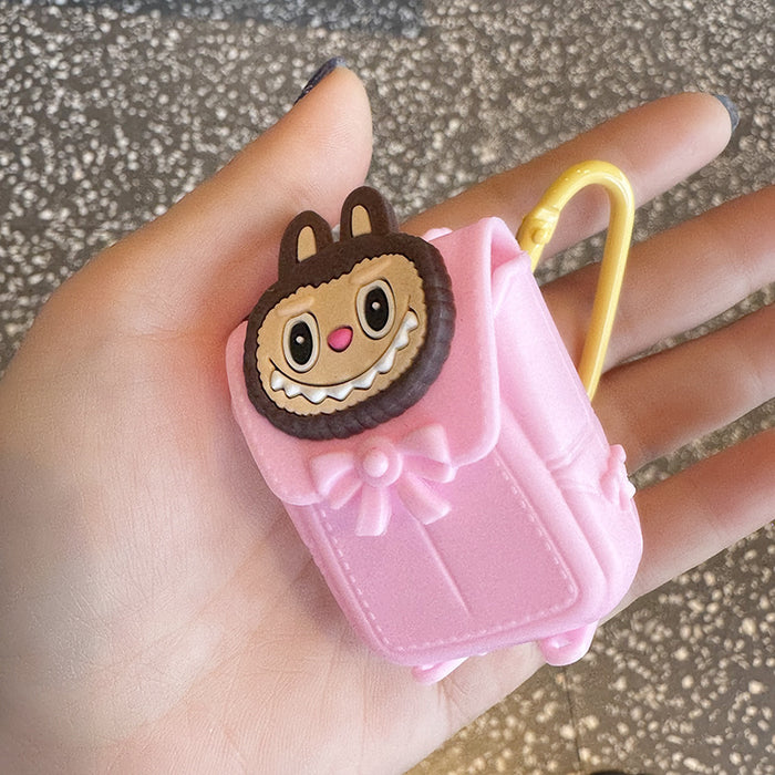 Wholesale Rubber material Creative cartoon simulation bag keychain &  cartoon couple car keychains