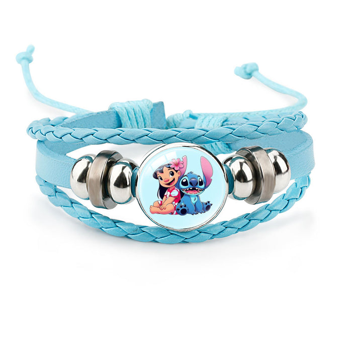 Wholesale Cute Cartoon Multi-Layer Braided Leather Beaded Bracelet