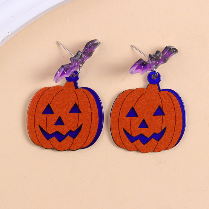 Wholesale Acrylic Earrings  Ghost Pumpkin Cartoon Spider Earrings for Women