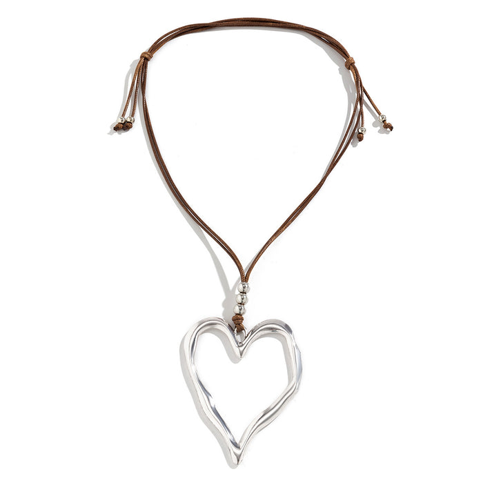 Wholesale Exaggerated Big Heart Fashion Sweater Chain JDC-NE-Gute001