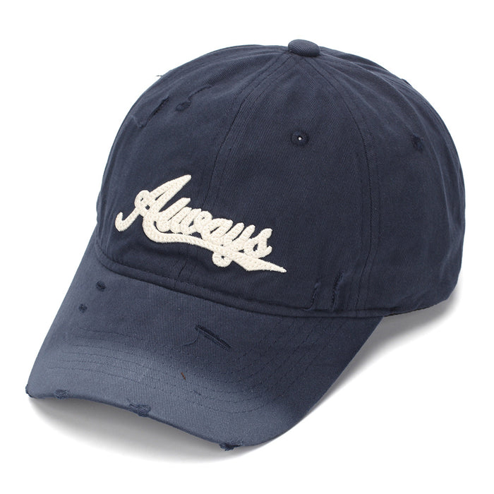 Wholesale Distressed Embroidered Baseball Cap - Always Design Unisex Casual Sun Hat for Everyday Wear