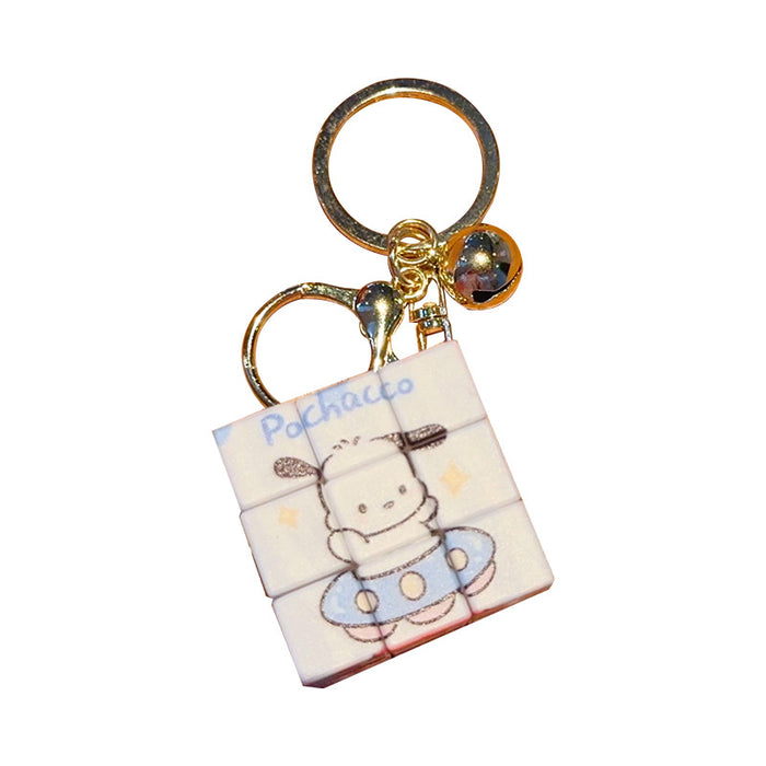 Wholesale Cartoon Decompression Rubik's Cube PVC Keychain JDC-KC-JinG010