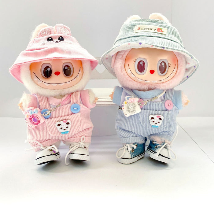 Wholesale Pendant Sitting Party Blind Box Baby Clothes Cartoon Panda Bear Overalls Set Clothes