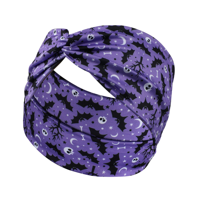 Wholesale Halloween Pumpkin Print Elastic Breathable Sports Sweat-Absorbent Yoga Fabric Headband JDC-HD-Jint001